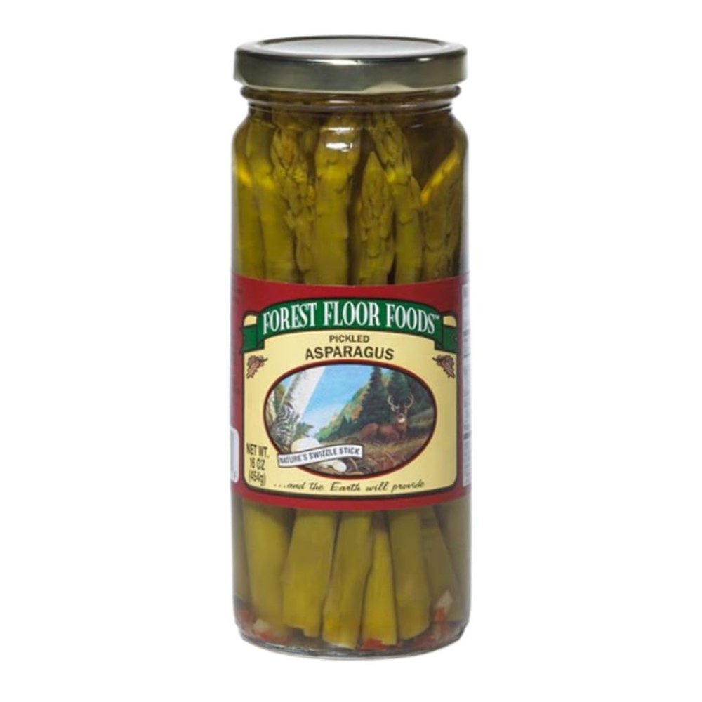 Forest Floor Foods Premium Pickled Asparagus, Home-Pickled Tender Asparagus Spears, Pickled Veggies and Cocktail Garnishes, 16 oz (1 Pack)