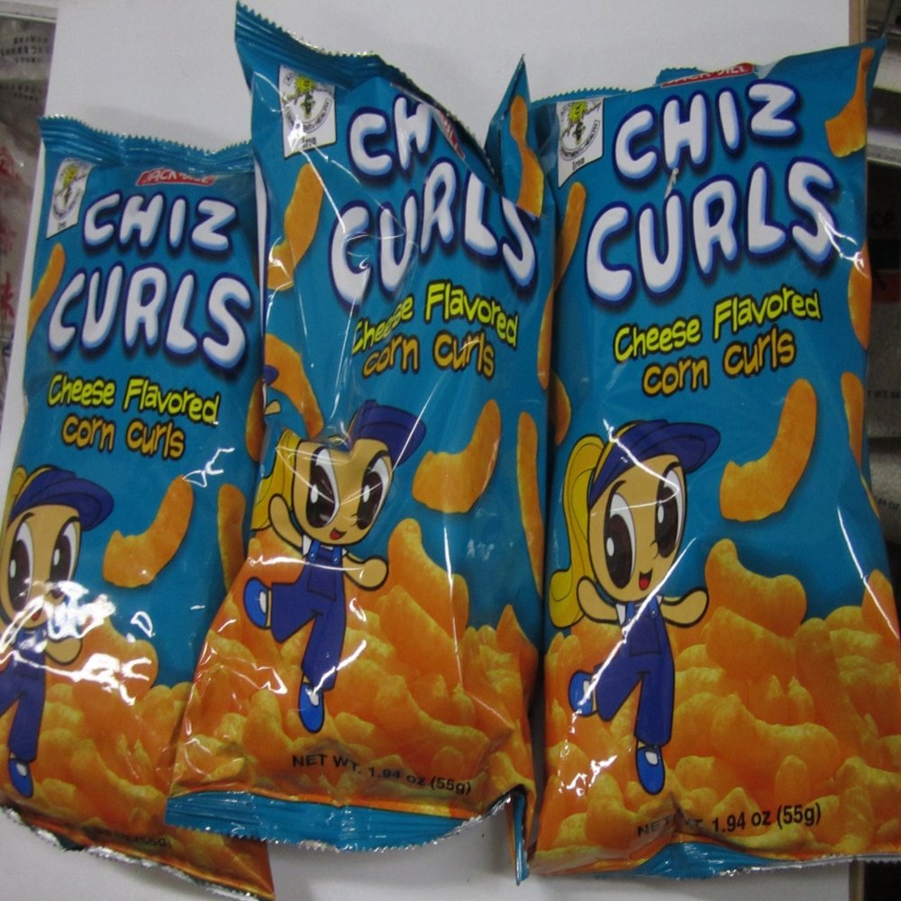 Chiz Curls Cheese Flavored Corn Curls Pack of 3 1.94 Oz Per Pack