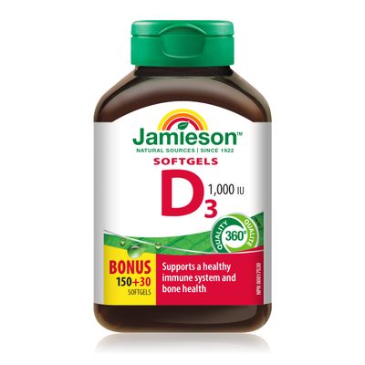 Jamieson Vitamin D 1000iu 180 Softgels