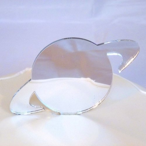 Super Cool Creations Saturn Cake Topper Mirror 6.5cm (10cm inc Spike)