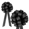 Black Pull Bows with Tails - 8" Wide, Set of 6, Christmas, Halloween, Funeral, Mourning, Gift Wrap, Birthday, Anniversary view 1