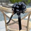 Black Pull Bows with Tails - 8" Wide, Set of 6, Christmas, Halloween, Funeral, Mourning, Gift Wrap, Birthday, Anniversary view 2