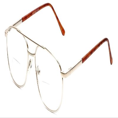 Calabria 1110CB Metal Pilot BiFocal Reading Glasses +1.50 Gold Men Women Designer Vintage Bi Focal Readers Trendy Eyeglasses