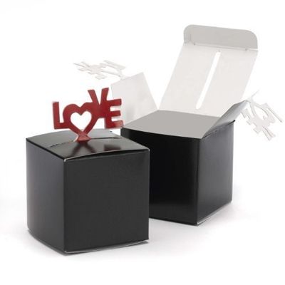 Black Pop-Up Love Favor Boxes