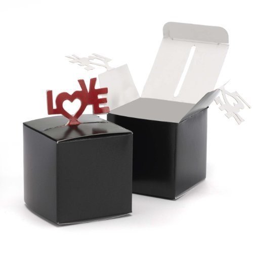 Black Pop-Up Love Favor Boxes