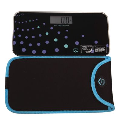 NewlineNY Trendy Wave Mini Bathroom Scale + Travel Slip Case, SBB0721M-NYTW + NY-MSS101-BBL