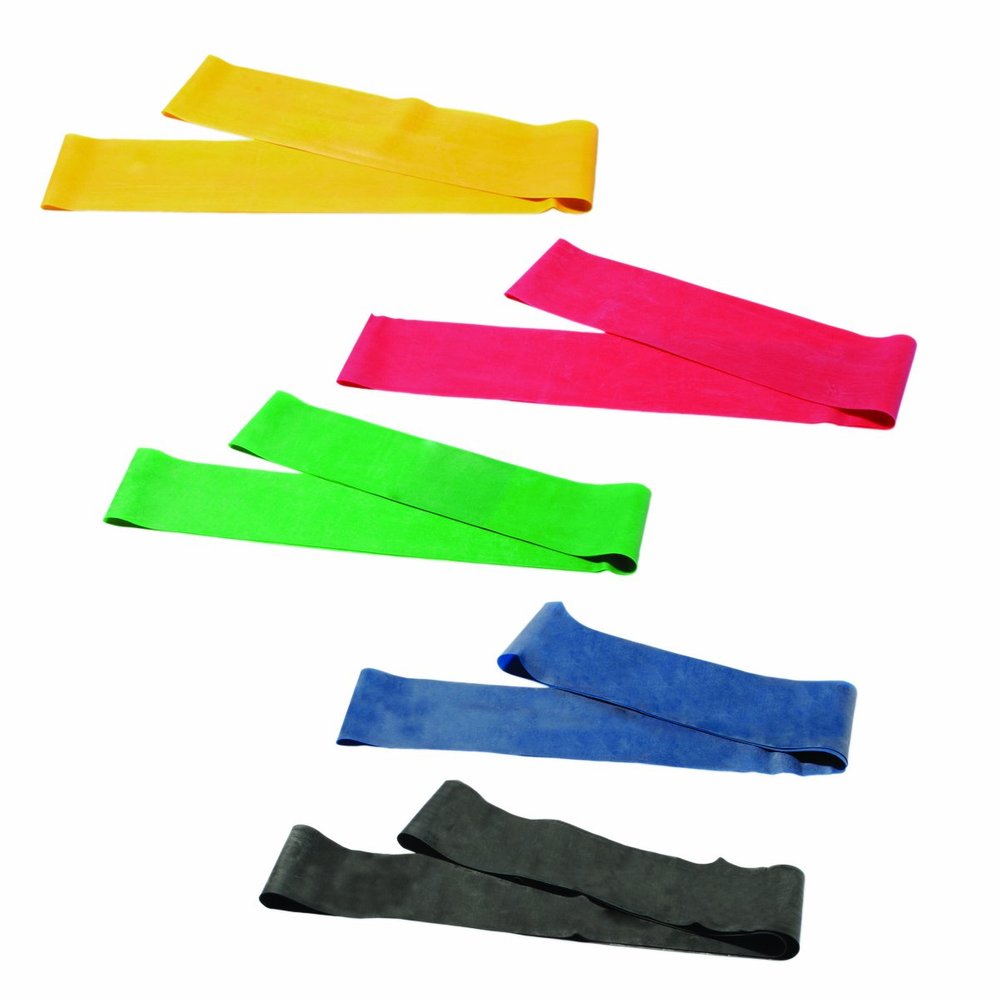 CanDo 50 Piece Band Loop Set, Yellow Through Black, 30 Inch