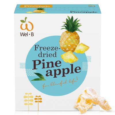 Wel-B Freeze Dried Fruit Snacks, Fresh Pineapple Freeze Dried to a Crispy Texture While Retaining Natural Flavor and Nutrition, Great Snacks for Kids and Adults, No Added Sugar or Preservatives (25g)