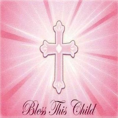 1/4 Sheet ~ Bless This Child Pink Baby ~ Edible Cake/Cupcake Topper!!!