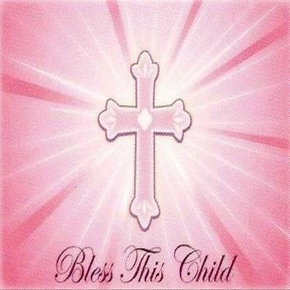 1/4 Sheet ~ Bless This Child Pink Baby ~ Edible Cake/Cupcake Topper!!!