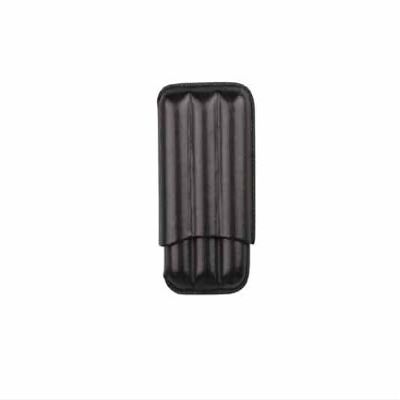 Corona Cigars Sliding Case 3 Robusto Leather-Look Black, 13.5 cm Long for 2 cm Diameter