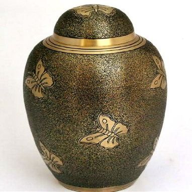 Adult Cremation urn, Bronze Butterfly Funeral urns with Velvet Bag