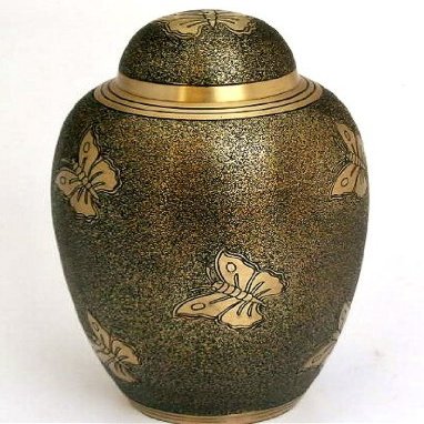 Adult Cremation urn, Bronze Butterfly Funeral urns with Velvet Bag