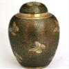 Adult Cremation urn, Bronze Butterfly Funeral urns with Velvet Bag view 1