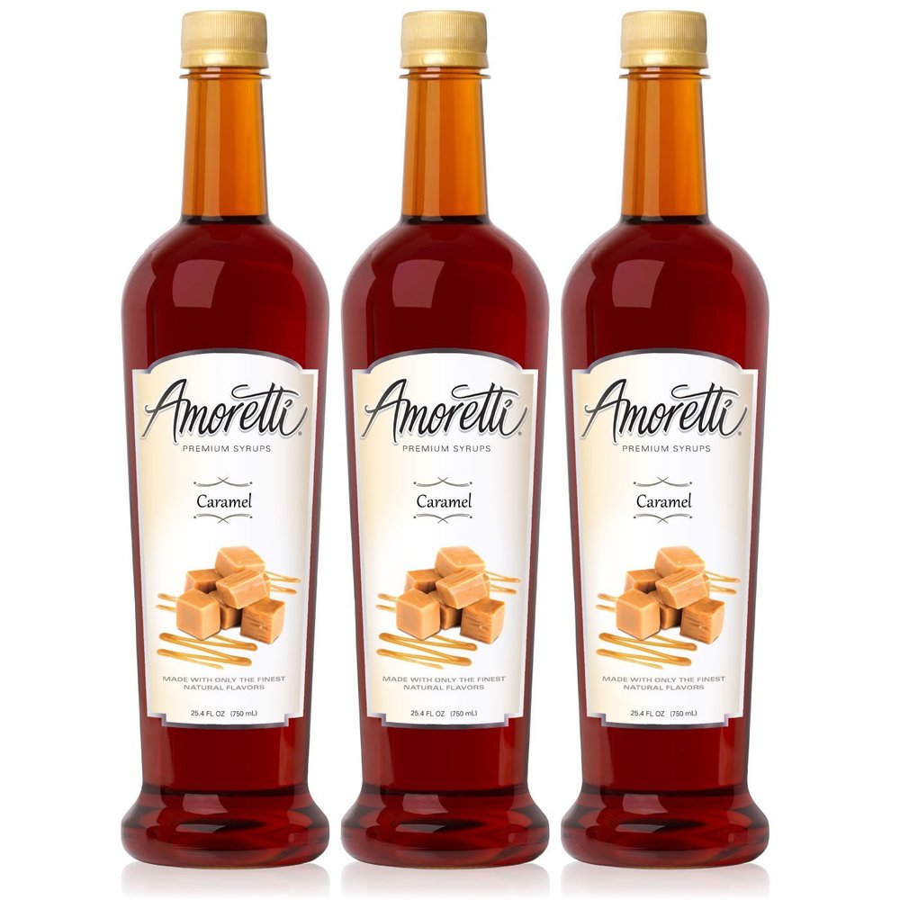 Amoretti Premium Caramel Syrup 750ml 3 Pack