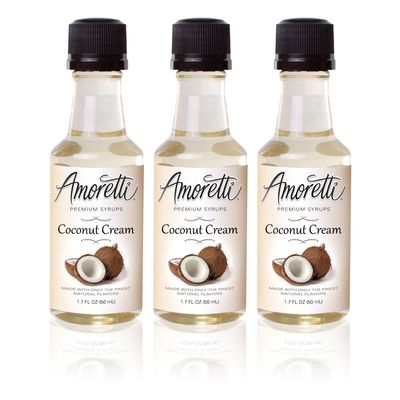 Amoretti Premium Coconut Cream Syrups 50ml 3 Pack