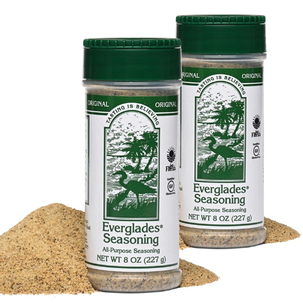 Everglades All Purpose Seasoning Signature Blend of Herbs & Spices for Bold Southern Flavor, Perfect for Meats, Vegetables, Soups & More All-in-One Seasoning for Cooking & Table Use 8oz 2 Pack