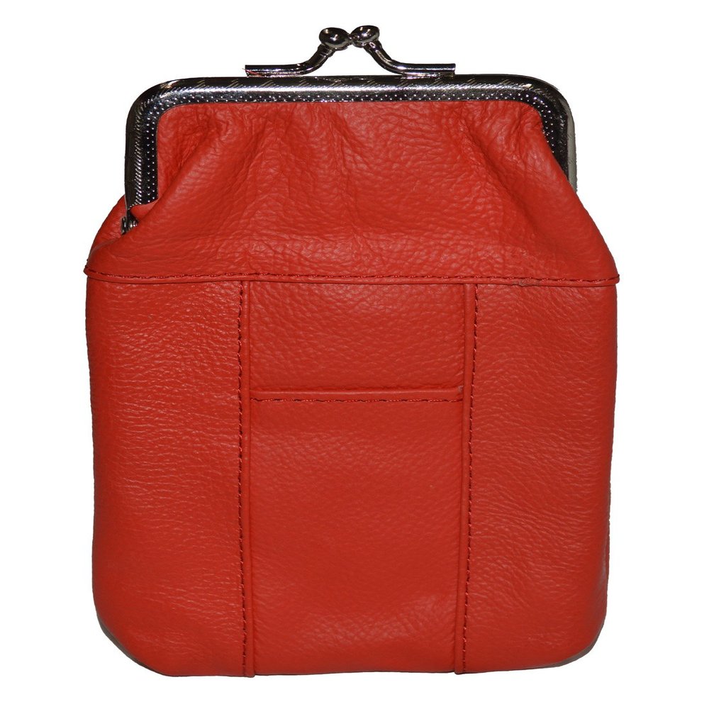 LeatherBoss Cigratte Case Holder With Clasp Closure - Red - 3.7/5" x 5.7/5"