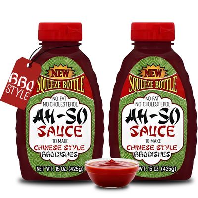 Ah-So Chinese-Style BBQ Sauce, Red Rib  2 Pack (2  15 oz Squeeze Bottles) | Sweet & Tangy Spare Rib Marinade & Glaze for Pork, Chicken & Wings; Classic Takeout Flavor.