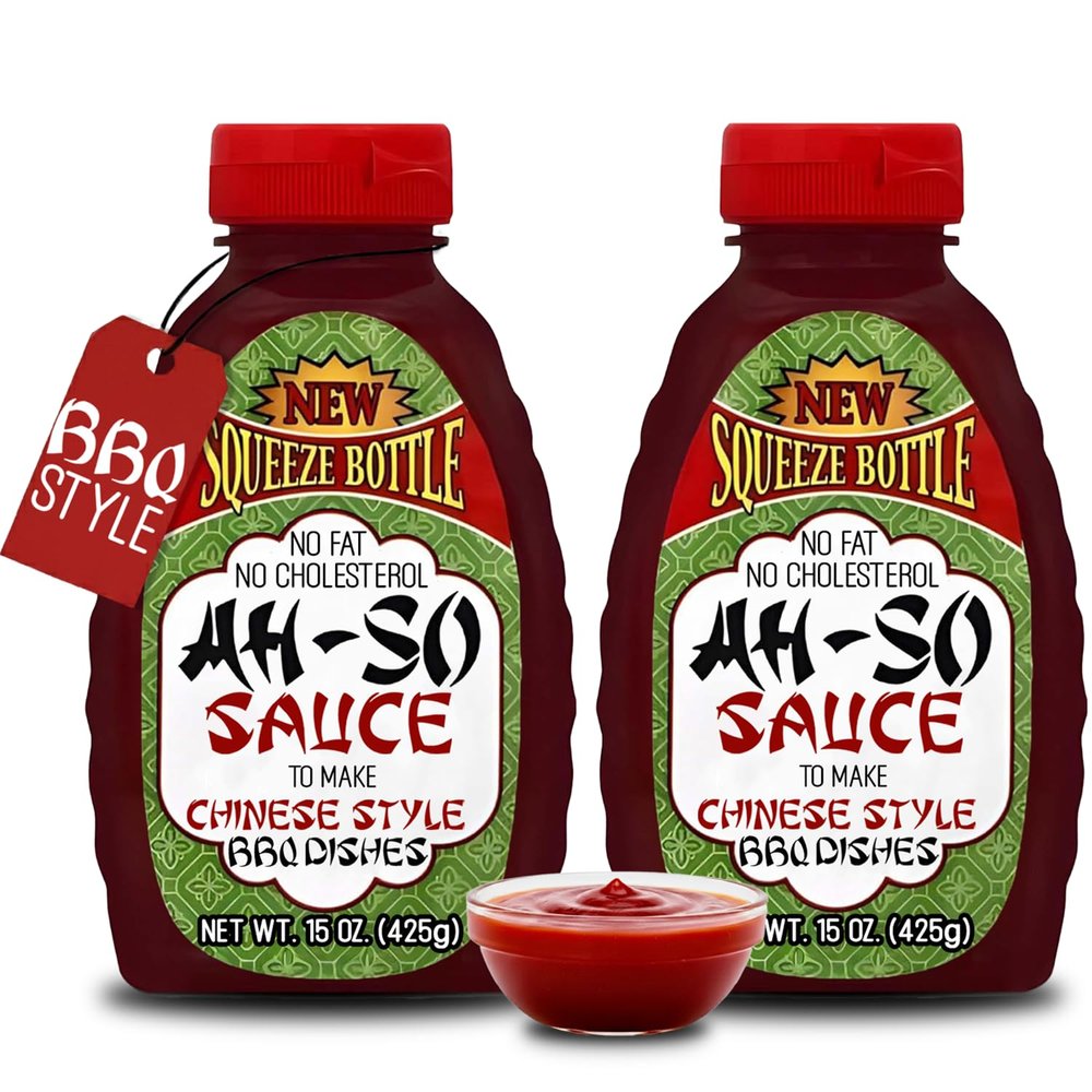 Ah-So Chinese-Style BBQ Sauce, Red Rib  2 Pack (2  15 oz Squeeze Bottles) | Sweet & Tangy Spare Rib Marinade & Glaze for Pork, Chicken & Wings; Classic Takeout Flavor.