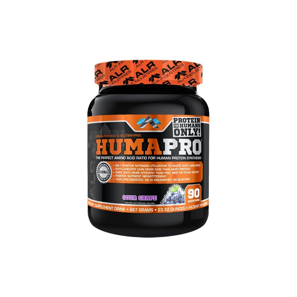 ALR Industries Humapro | Amino Acids Protein Matrix for Humans | 99% Utilization for Lean Muscle | Vegan, Gluten Free | 667g / 90 Servings (Sour Grape)