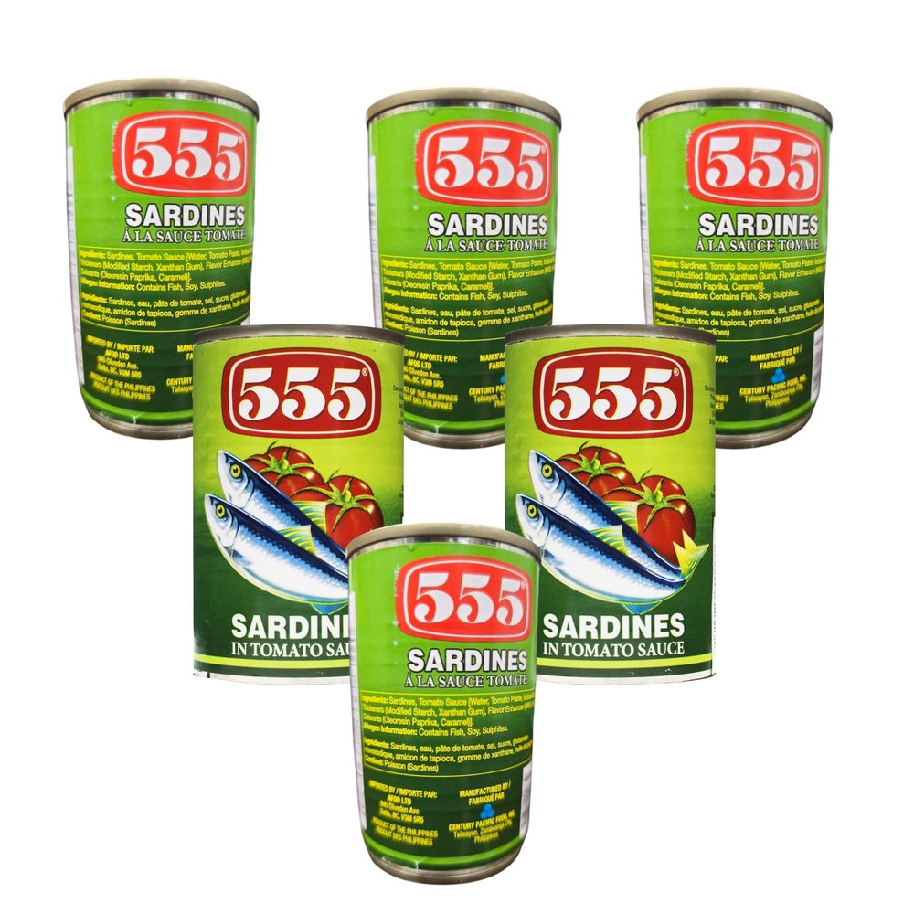 555 Sardines in Tomato Sauce 5.5oz (155g), 6 Pack