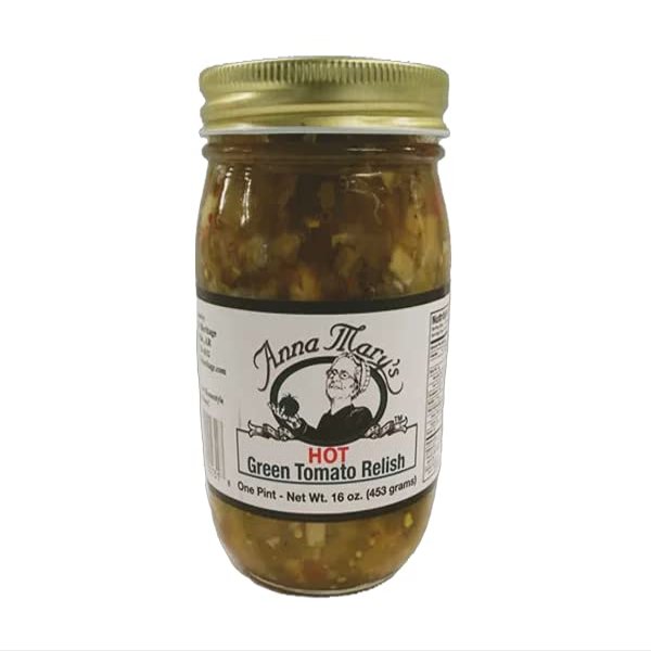 Anna Mary's HOT Green Tomato Relish, 16 oz (2 pack)