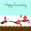 3" Round ~ Happy Anniversary Flowers ~ Edible Cake/Cupcake Topper!!! view 1