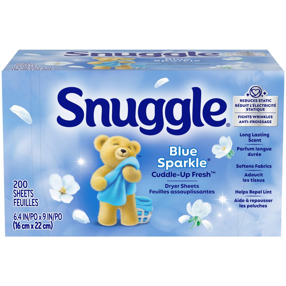 Snuggle Dryer Sheets, Long Lasting Fresh and Clean Scent, Laundry Fabric Softener, Control Static, Reduce Wrinkles, HE Safe, 200 Count