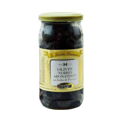 Barral French Cured Black Olives with Herbes de Provence 7 oz.