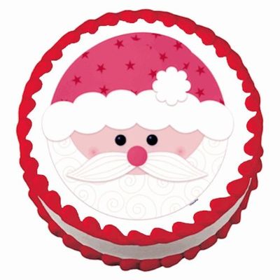 3" Round ~ Santa Face Christmas ~ Edible Cake/Cupcake Topper!!!
