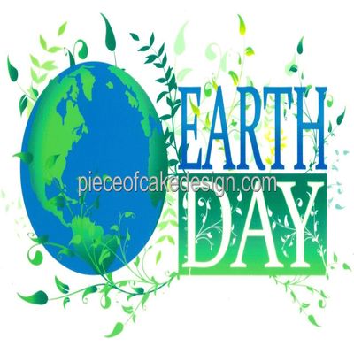 1/4 Sheet ~ Earth Day Logo ~ Edible Cake/Cupcake Topper!!!