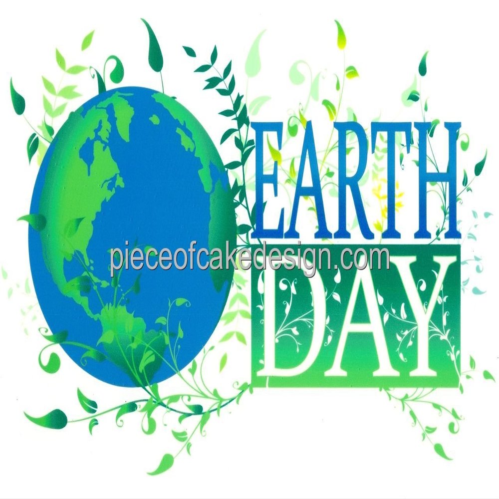 1/4 Sheet ~ Earth Day Logo ~ Edible Cake/Cupcake Topper!!!