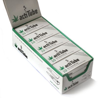 actiTube - Activated Charcoal Filters for Rolling 9mm - 1 Box = 250 Filters