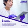 AMMEX Indigo Nitrile Exam Gloves, 3 Mil, Latex Free, Powder Free, Textured, Disposable, Non-Sterile, Food Safe view 4