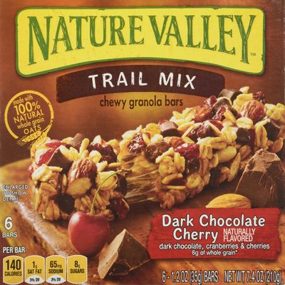 Nature Valley Chewy Trail Mix, Dark Chocolate Cherry Granola Bars 7.4 Oz (Pack of 4)