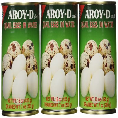 Aroy-D Quail Egg - 15oz (Pack of 3 Cans)