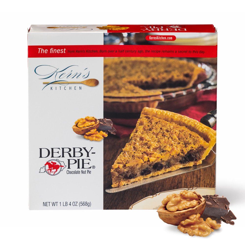 Kern's Kitchen Derby-Pie - Original Chocolate Nut Pie Since 1954, Official Dessert of Kentucky Derby Festival - Handcrafted Buttery Flaky Crust - Fully Baked, Shipped Frozen - 9 Inch, 20Oz, Serves 8