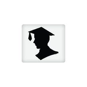 2" Round ~ Graduation Boy Silhouette ~ Edible Cake/Cupcake Topper!!!