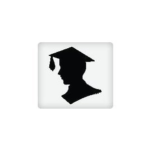2" Round ~ Graduation Boy Silhouette ~ Edible Cake/Cupcake Topper!!!