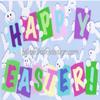 3" Round ~ Happy Easter Bunnies ~ Edible Cake/Cupcake Topper!!! view 1