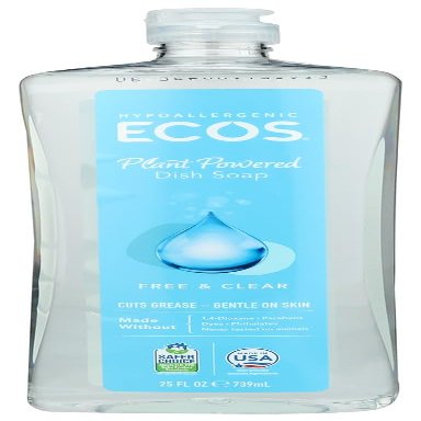 Earth Friendly Products Proline PL9721/12 Dishmate Free and Clear Ultra-Concentrated Liquid Dishwashing Cleaner, 25oz Squeeze (Case of 12)