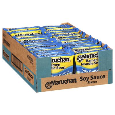 Maruchan Ramen Soy Sauce, Instant Ramen Noodles, Ready to Eat Meals, 3 Oz, 24 Count
