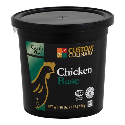 Custom Culinary Chicken Base, No Msg Added, Paste, 1 Lb. Jars --- 12 Per Case