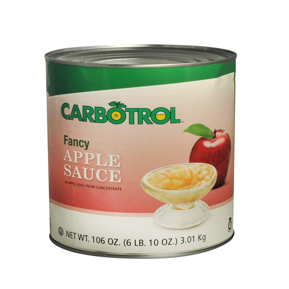 Carbotrol #10 Juice Packed Canned Fruit, Applesauce (6 - 104oz Cans per Case)