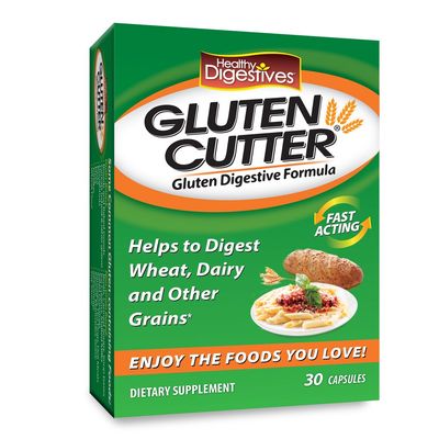 Healthy Digestives Gluten Cutter Enzyme Formula - Helps Improve Your Bodies Gluten Digestion and Assist in Breaking Down Wheat, Dairy and Other Grains - Capsules - 30 Servings