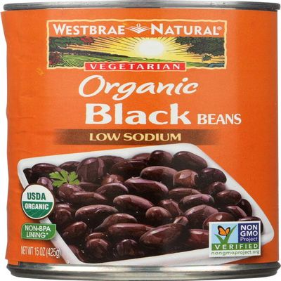 WESTBRAE BEAN BLACK FF ORG, 15 OZ, PK- 12