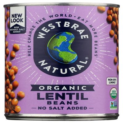WESTBRAE BEAN LENTIL FF ORG, 15 OZ, PK- 6