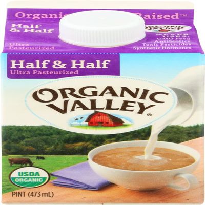 Organic Valley Ultra Pasteurized Half and Half Milk, 16 Ounce -- 12 per case.