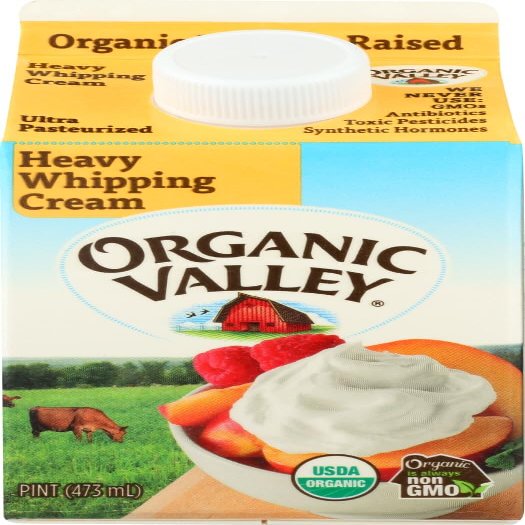 Organic Valley Ultra Pasteurized Heavy Whipping Cream, 16 Ounce -- 12 per case.